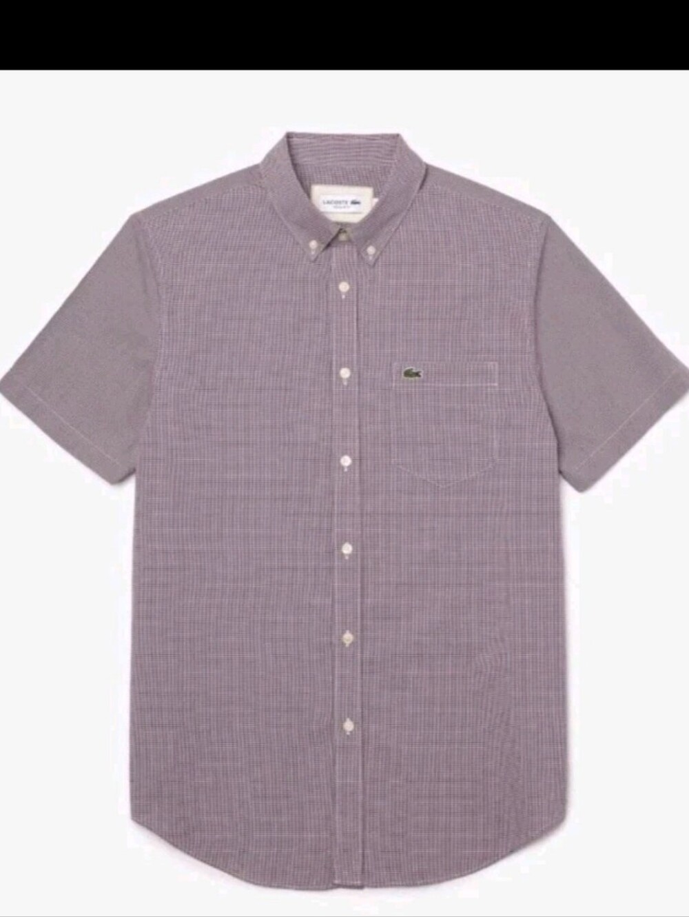$85.00 Lacoste Men's Regular Fit Gingham Check Shirt Cotton Blue/Red [38/S]